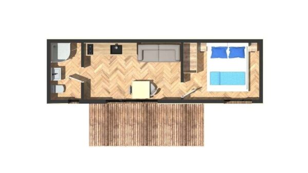 Casa Container da 36 m² – Completamente Arredata con 1 Camera e 1 Bagno - immagine 4